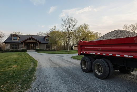 Driveway Gravel delivery truckload
